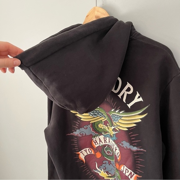 Superdry Eastern Asian Tattoo Graphic Fitted Hoodie Sweatshirt Size XLarge NWT - Picture 11 of 16